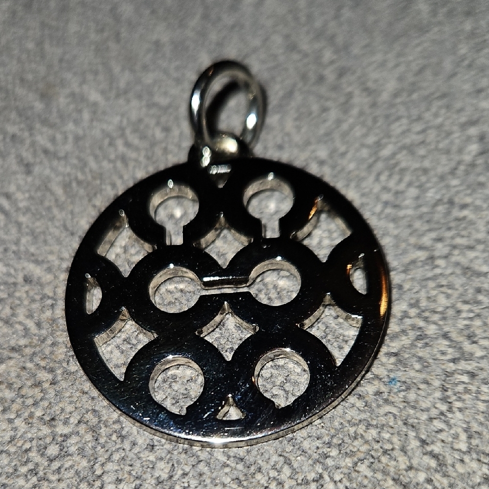 COACH Timeless Silver Circular Bag Pendant